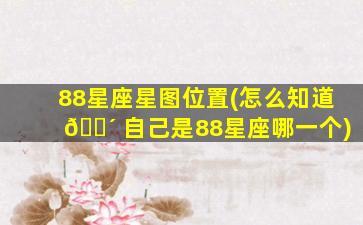 88星座星图位置(怎么知道 🐴 自己是88星座哪一个)